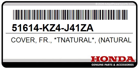 Honda 51614-KZ4-J41ZA Cover, Fr., *Tnatural*, (Natural)