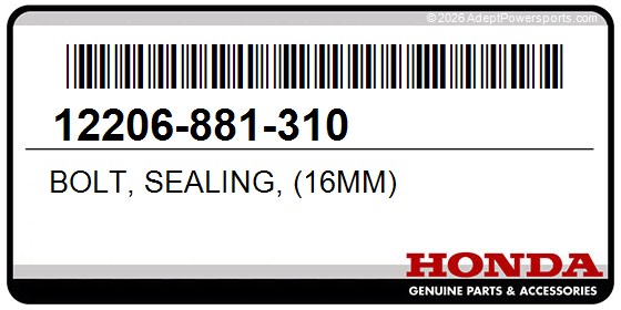 Honda 12206-881-310 Bolt, Sealing, (16Mm)