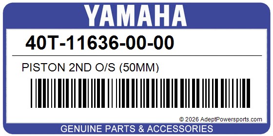 Yamaha 40T-11636-00-00 Piston 2Nd O/S (50Mm)