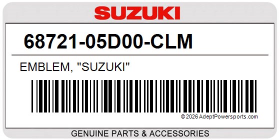 Suzuki 68721-05D00-CLM Emblem, "Suzuki"