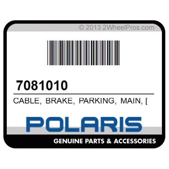 Polaris 7081010 Cable, Brake, Parking, Main, [2X4][4X4]