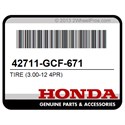 Honda 42711-GCF-671 Tire (3.00-12 4Pr)
