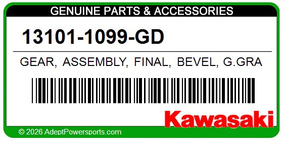 Kawasaki 13101-1099-GD Gear, Assembly, Final, Bevel, G.Gray