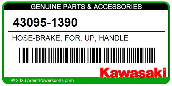 Kawasaki 43095-1390 Hose-Brake, For, Up, Handle