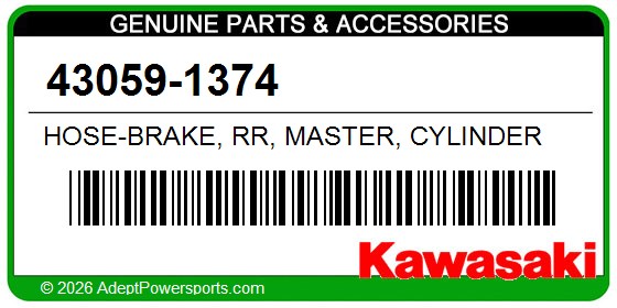 Kawasaki 43059-1374 Hose-Brake, Rr, Master, Cylinder