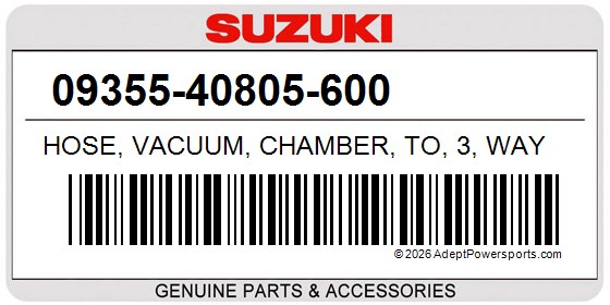 Suzuki 09355-40805-600 Hose, Vacuum, Chamber, To, 3, Way