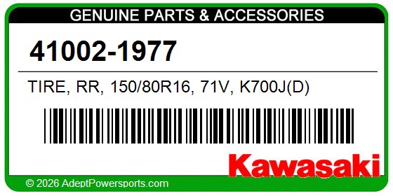 Kawasaki 41002-1977 Tire, Rr, 150/80R16, 71V, K700j(D)