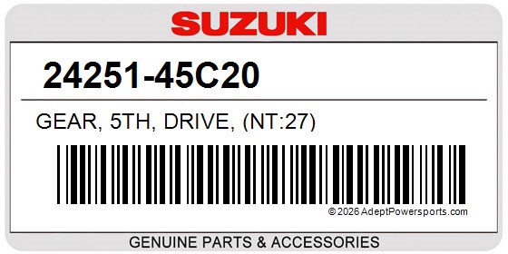Suzuki 24251-45C20 Gear, 5Th, Drive, (Nt:27)