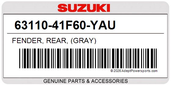 Suzuki 63110-41F60-YAU Fender, Rear, (Gray)