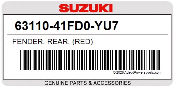 Suzuki 63110-41FD0-YU7 Fender, Rear, (Red)