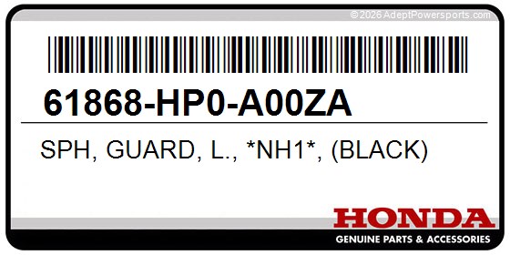 Honda 61868-HP0-A00ZA Sph, Guard, L., *Nh1*, (Black)