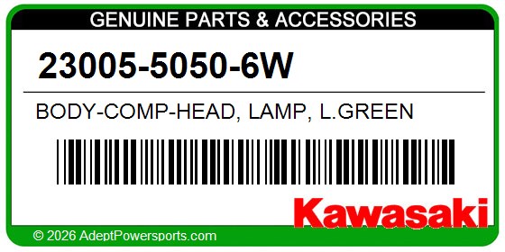 Kawasaki 23005-5050-6W Body-Comp-Head, Lamp, L.Green