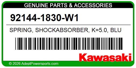 Kawasaki 92144-1830-W1 Spring, Shockabsorber, K=5.0, Blu