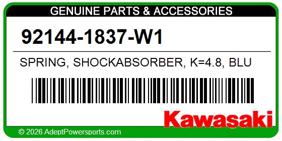 Kawasaki 92144-1837-W1 Spring, Shockabsorber, K=4.8, Blu