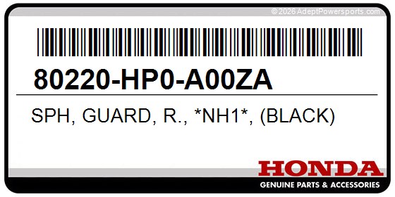 Honda 80220-HP0-A00ZA Sph, Guard, R., *Nh1*, (Black)