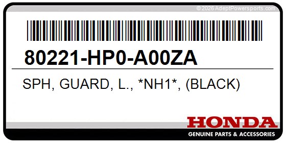 Honda 80221-HP0-A00ZA Sph, Guard, L., *Nh1*, (Black)