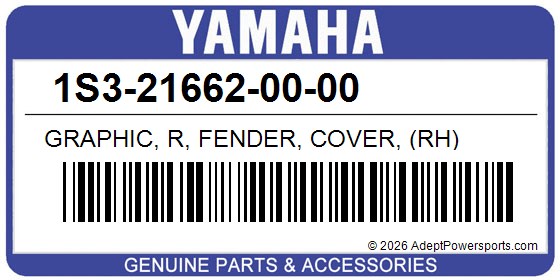 Yamaha 1S3-21662-00-00 Graphic, R, Fender, Cover, (Rh)