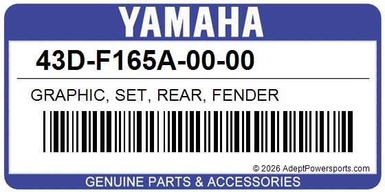 Yamaha 43D-F165A-00-00 Graphic, Set, Rear, Fender