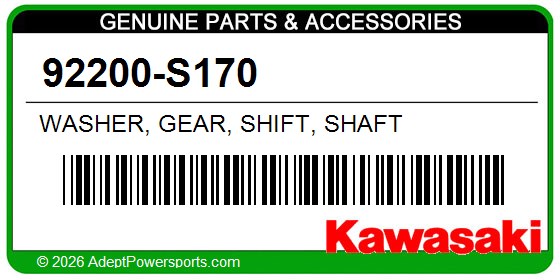 Kawasaki 92200-S170 Washer, Gear, Shift, Shaft