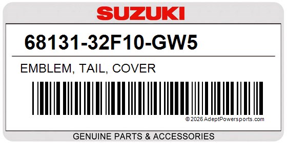 Suzuki 68131-32F10-GW5 Emblem, Tail, Cover