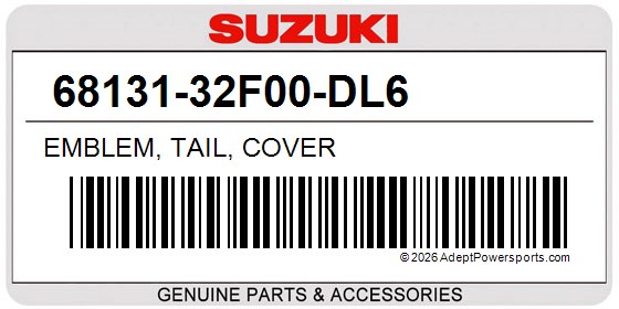Suzuki 68131-32F00-DL6 Emblem, Tail, Cover