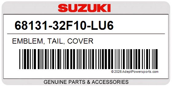 Suzuki 68131-32F10-LU6 Emblem, Tail, Cover