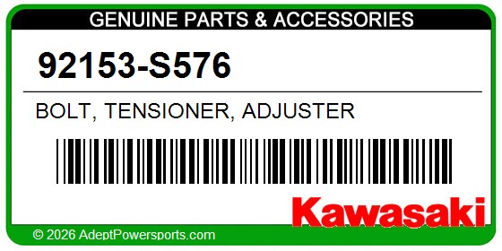 Kawasaki 92153-S576 Bolt, Tensioner, Adjuster