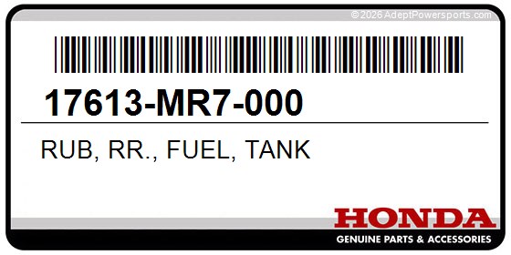 Honda 17613-MR7-000 Rub, Rr., Fuel, Tank