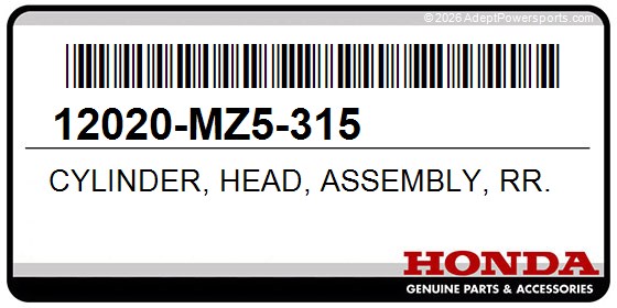Honda 12020-MZ5-315 Cylinder, Head, Assembly, Rr.