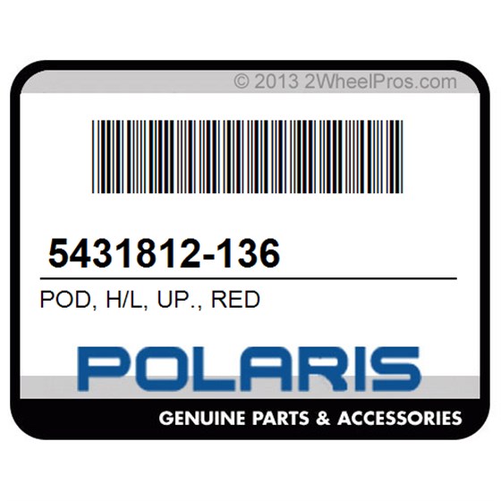 Polaris 5431812-136 Pod, H/L, Up., Red