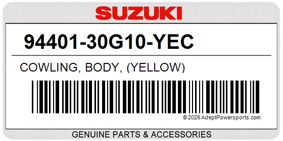 Suzuki 94401-30G10-YEC Cowling, Body, (Yellow)