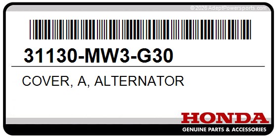 Honda 31130-MW3-G30 Cover, A, Alternator