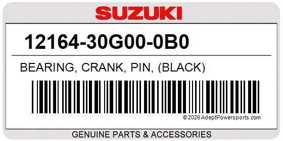 Suzuki 12164-30G00-0B0 Bearing, Crank, Pin, (Black)