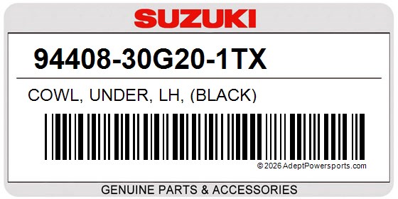Suzuki 94408-30G20-1TX Cowl, Under, Lh, (Black)