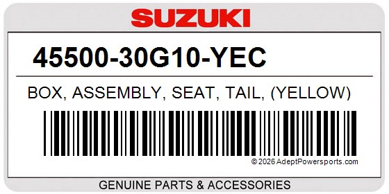 Suzuki 45500-30G10-YEC Box, Assembly, Seat, Tail, (Yellow)