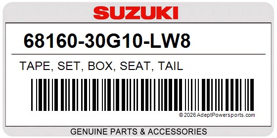 Suzuki 68160-30G10-LW8 Tape, Set, Box, Seat, Tail