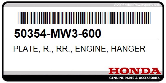 Honda 50354-MW3-600 Plate, R., Rr., Engine, Hanger