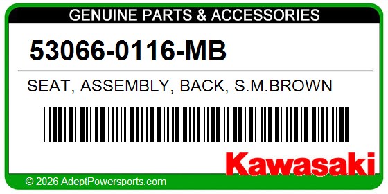 Kawasaki 53066-0116-MB Seat, Assembly, Back, S.M.Brown