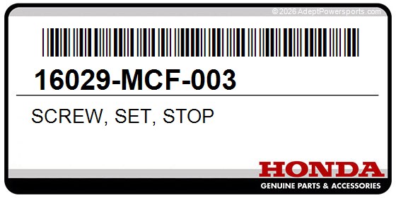 Honda 16029-MCF-003 Screw, Set, Stop