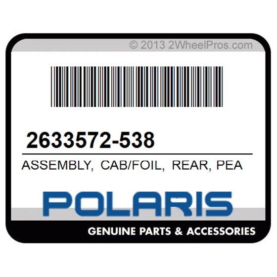 Polaris 2633572-538 Assembly, Cab/Foil, Rear, Pearl, White