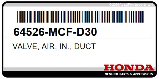 Honda 64526-MCF-D30 Valve, Air, In., Duct