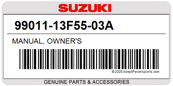 Suzuki 99011-13F55-03A Manual, Owner's