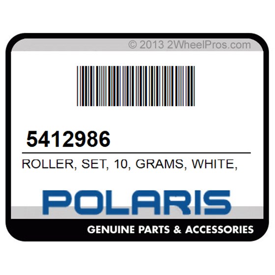 Polaris 5412986 Roller, Set, 10, Grams, White, [High, Elev.]