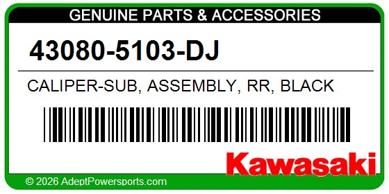Kawasaki 43080-5103-DJ Caliper-Sub, Assembly, Rr, Black