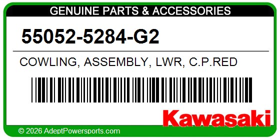 Kawasaki 55052-5284-G2 Cowling, Assembly, Lwr, C.P.Red