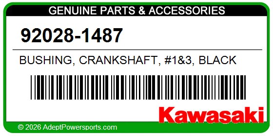 Kawasaki 92028-1487 Bushing, Crankshaft, #1&3, Black