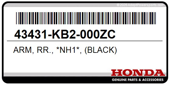 Honda 43431-KB2-000ZC Arm, Rr., *Nh1*, (Black)