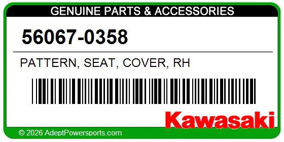 Kawasaki 56067-0358 Pattern, Seat, Cover, Rh