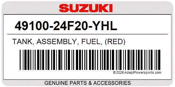 Suzuki 49100-24F20-YHL Tank, Assembly, Fuel, (Red)