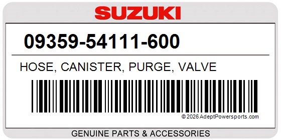 Suzuki 09359-54111-600 Hose, Canister, Purge, Valve
